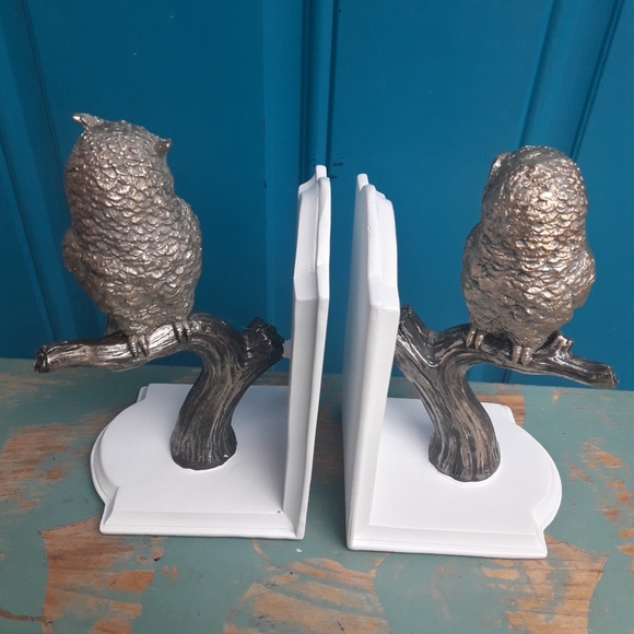 Book Ends Set of 2 Owls on a branch in Bronze Metal Brand NEW! - Picture 7 of 8